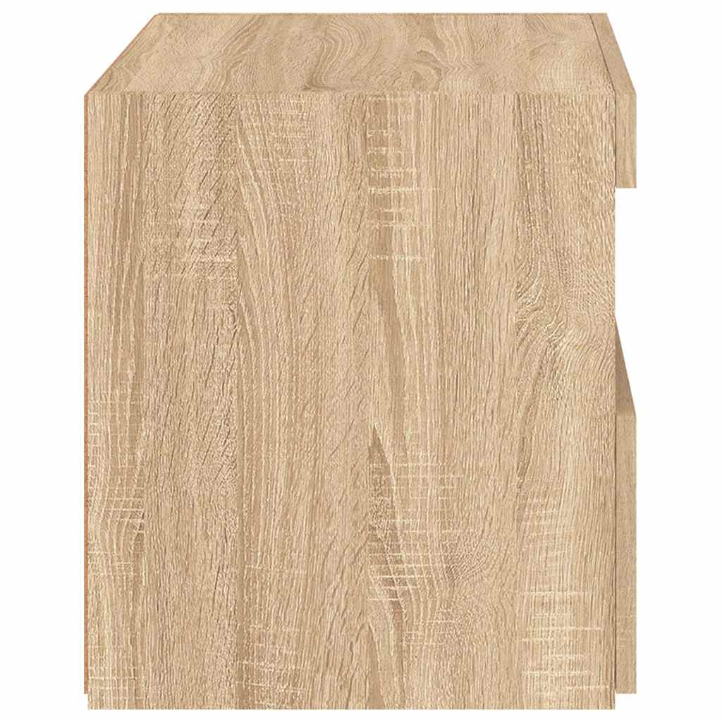 2 db sonoma tölgy színű éjjeliszekrény LED-ekkel 50x40x45 cm 10
