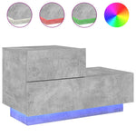 Betonszürke éjjeliszekrény LED-fényekkel 70x36x40,5 cm 2