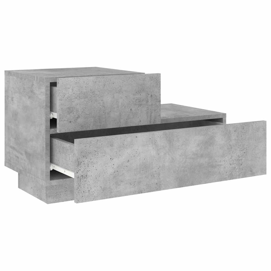 Betonszürke éjjeliszekrény LED-fényekkel 70x36x40,5 cm 6