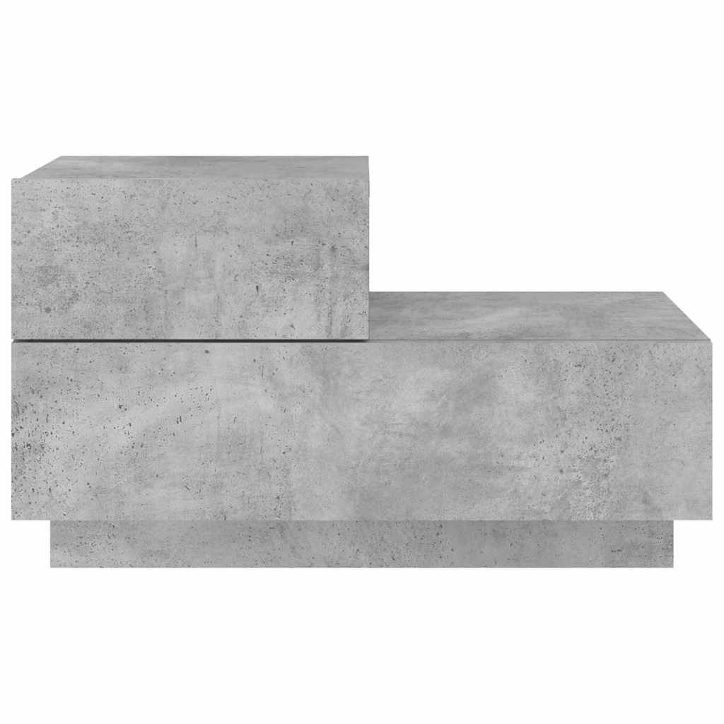 Betonszürke éjjeliszekrény LED-fényekkel 70x36x40,5 cm 7