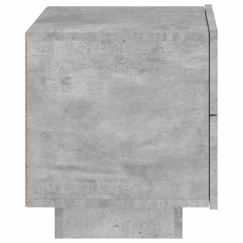 Betonszürke éjjeliszekrény LED-fényekkel 70x36x40,5 cm 8