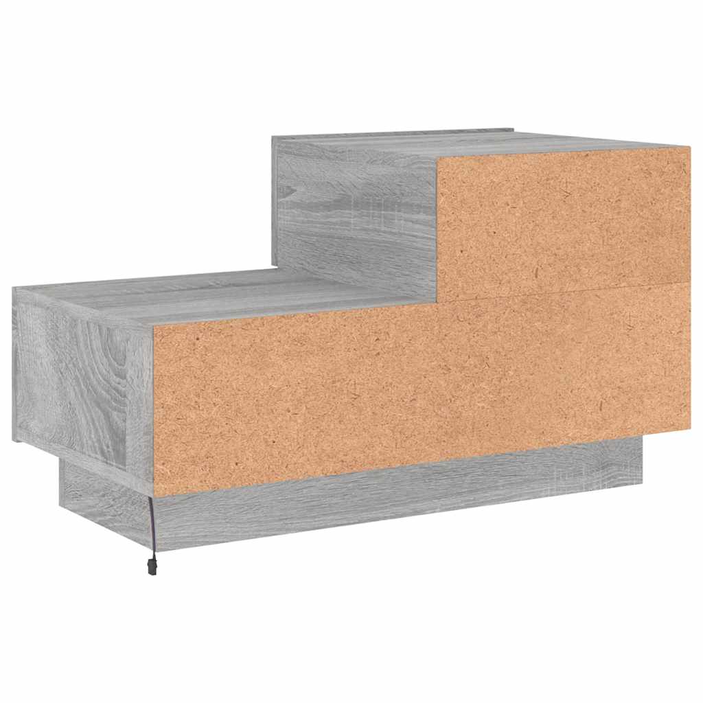 Szürke sonoma éjjeliszekrény LED-világítással 70 x 36 x 40,5 cm 9