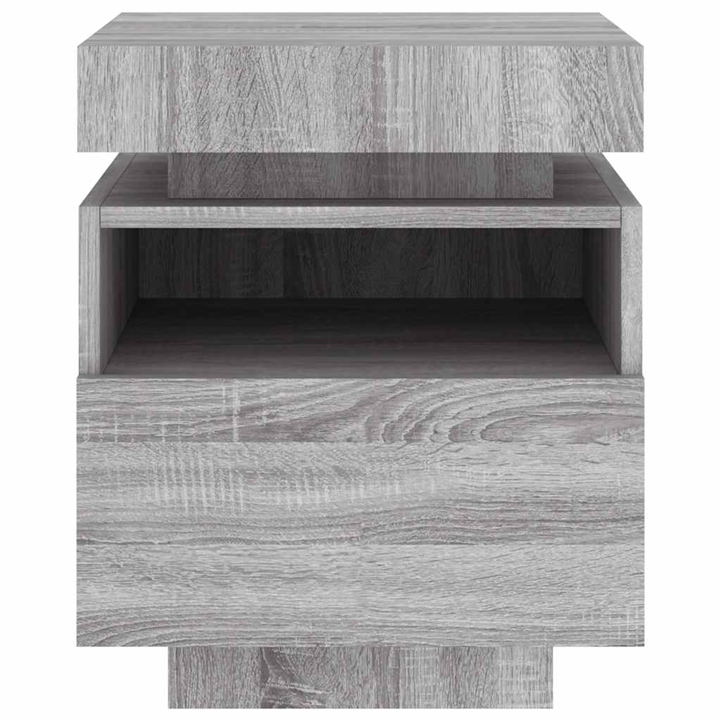 Szürke sonoma éjjeliszekrény LED-világítással 40 x 39 x 48,5 cm 6