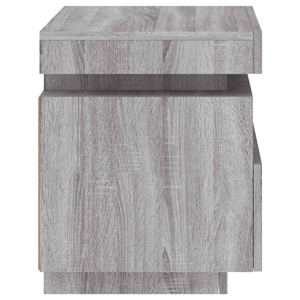 Szürke sonoma éjjeliszekrény LED-világítással 40 x 39 x 48,5 cm 8