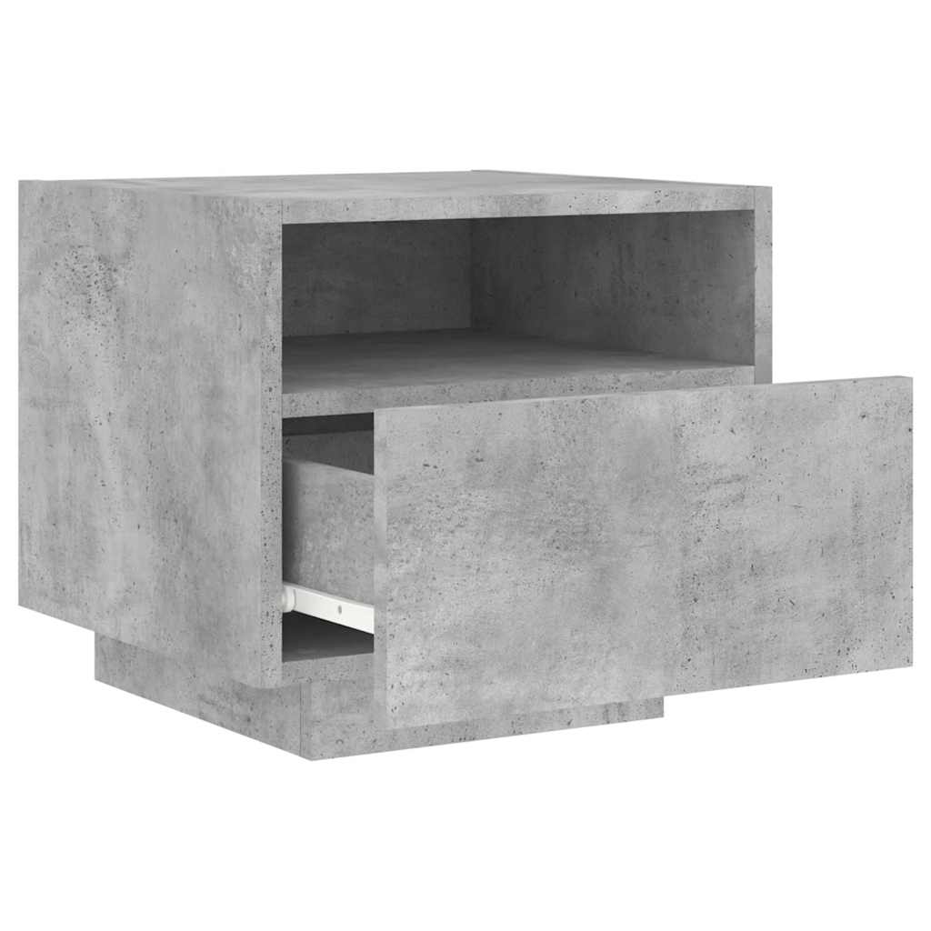 Betonszürke éjjeliszekrény LED-világítással 40 x 39 x 37 cm 6