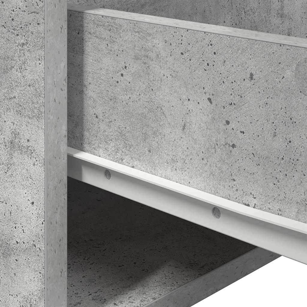 2 db betonszürke fali éjjeliszekrény LED-világítással 14