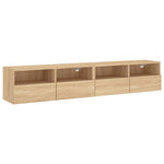 2 db sonoma tölgy színű szerelt fa fali TV-szekrény 80x30x30 cm 2