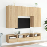 2 db sonoma tölgy színű szerelt fa fali TV-szekrény 80x30x30 cm 4
