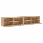 2 db sonoma tölgy színű szerelt fa fali TV-szekrény 80x30x30 cm 7