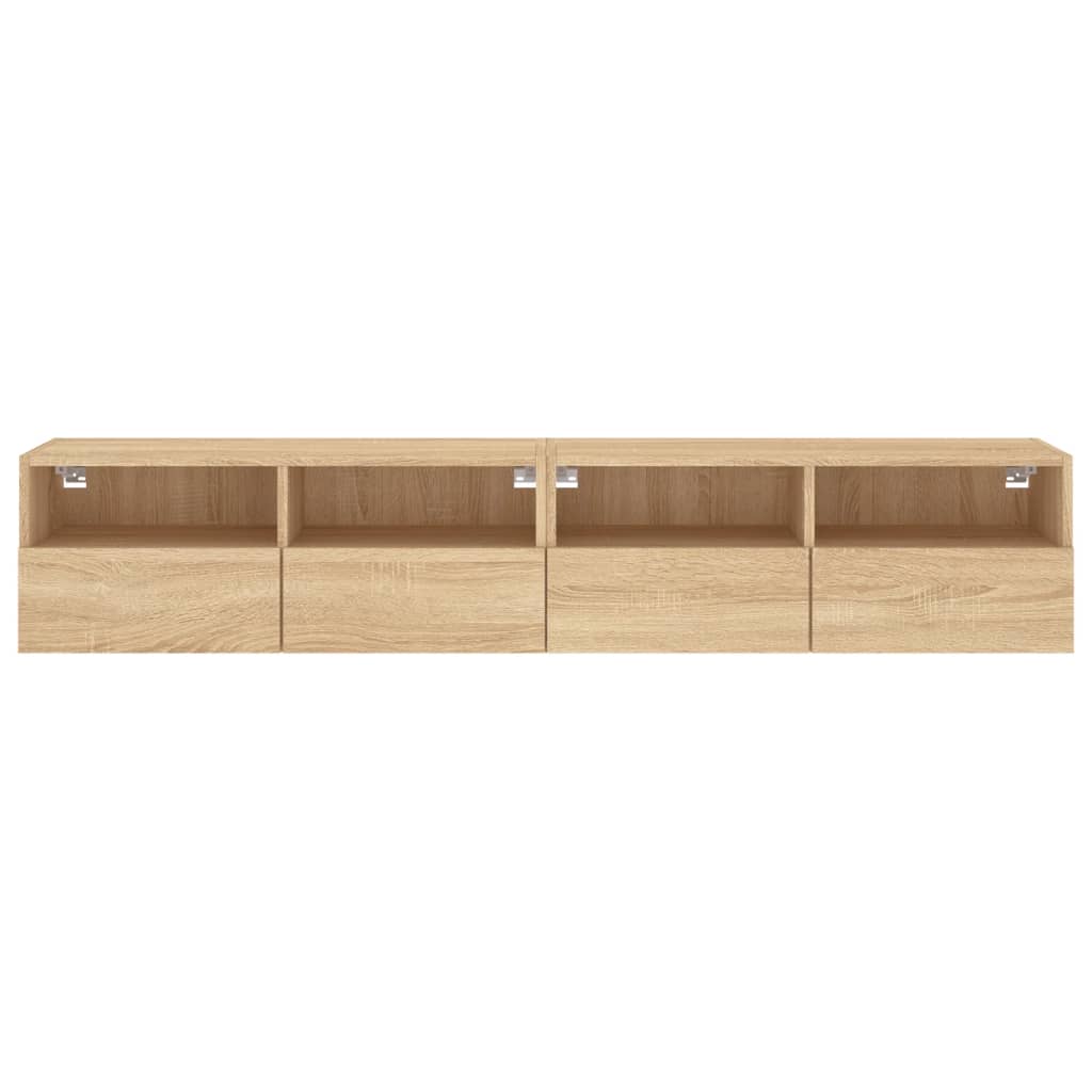 2 db sonoma tölgy színű szerelt fa fali TV-szekrény 80x30x30 cm 8