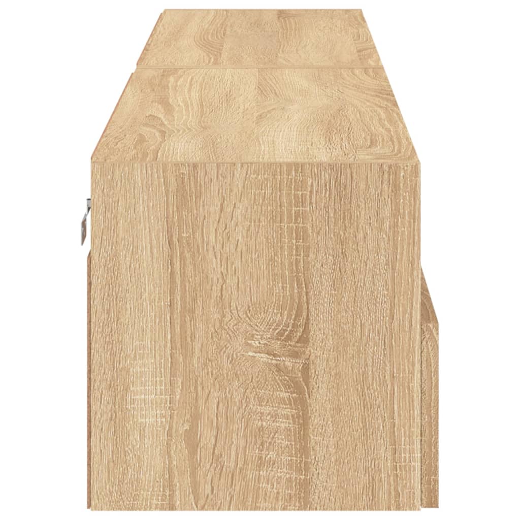 2 db sonoma tölgy színű szerelt fa fali TV-szekrény 80x30x30 cm 9