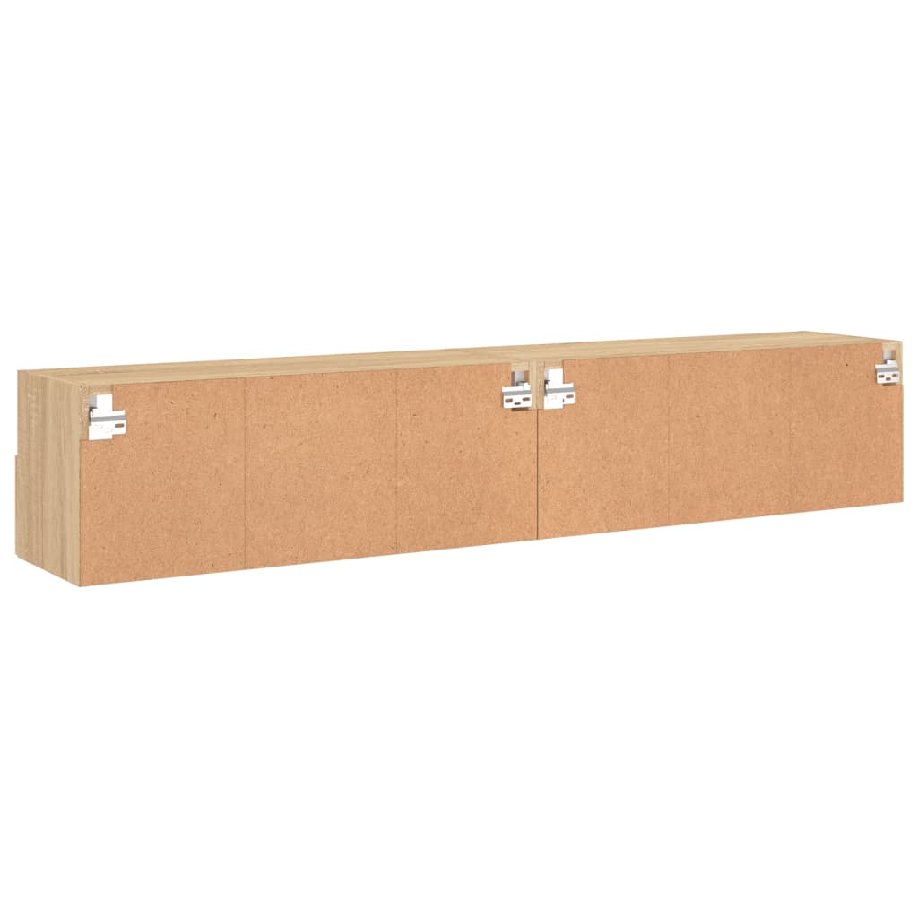 2 db sonoma tölgy színű szerelt fa fali TV-szekrény 80x30x30 cm 10