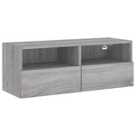 Szürke sonoma színű szerelt fa fali TV-szekrény 80 x 30 x 30 cm 2