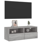 Szürke sonoma színű szerelt fa fali TV-szekrény 80 x 30 x 30 cm 5