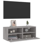Szürke sonoma színű szerelt fa fali TV-szekrény 80 x 30 x 30 cm 6
