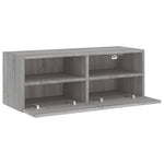 Szürke sonoma színű szerelt fa fali TV-szekrény 80 x 30 x 30 cm 7
