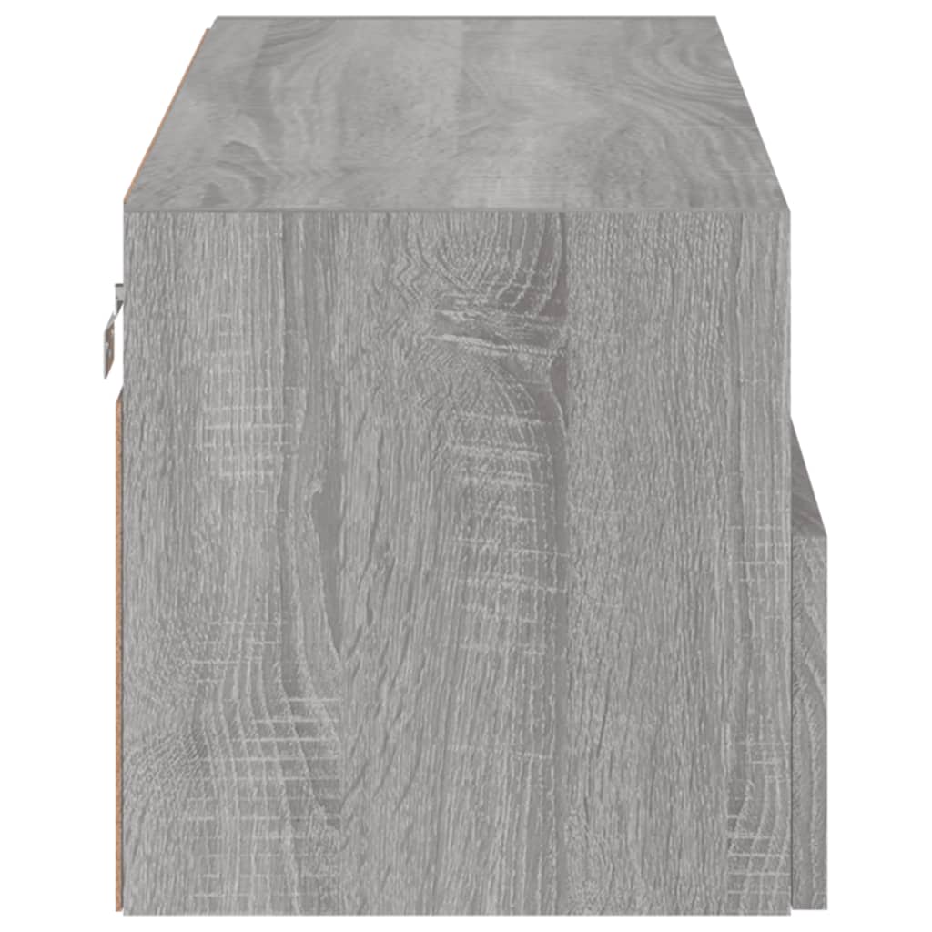 Szürke sonoma színű szerelt fa fali TV-szekrény 80 x 30 x 30 cm 9