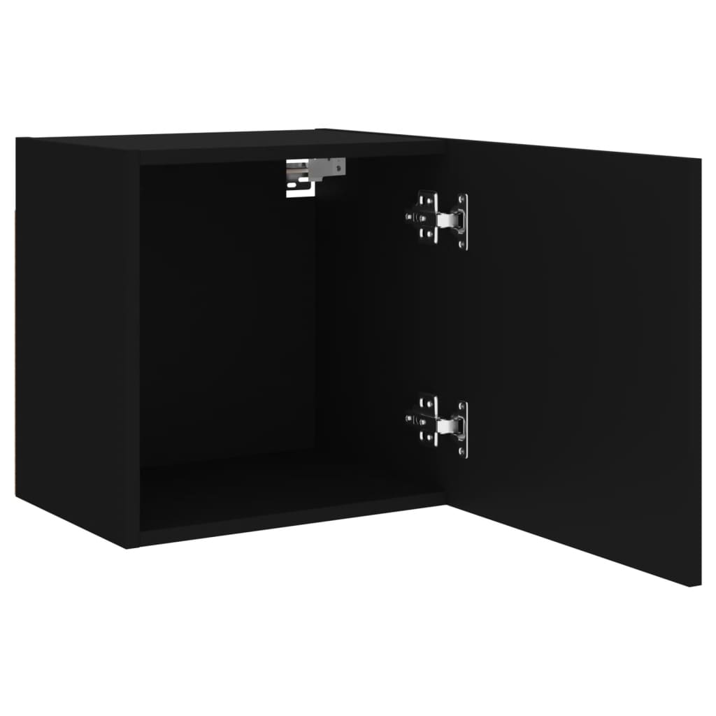 2 db fekete szerelt fa fali TV-szekrény 40,5 x 30 x 40 cm 7