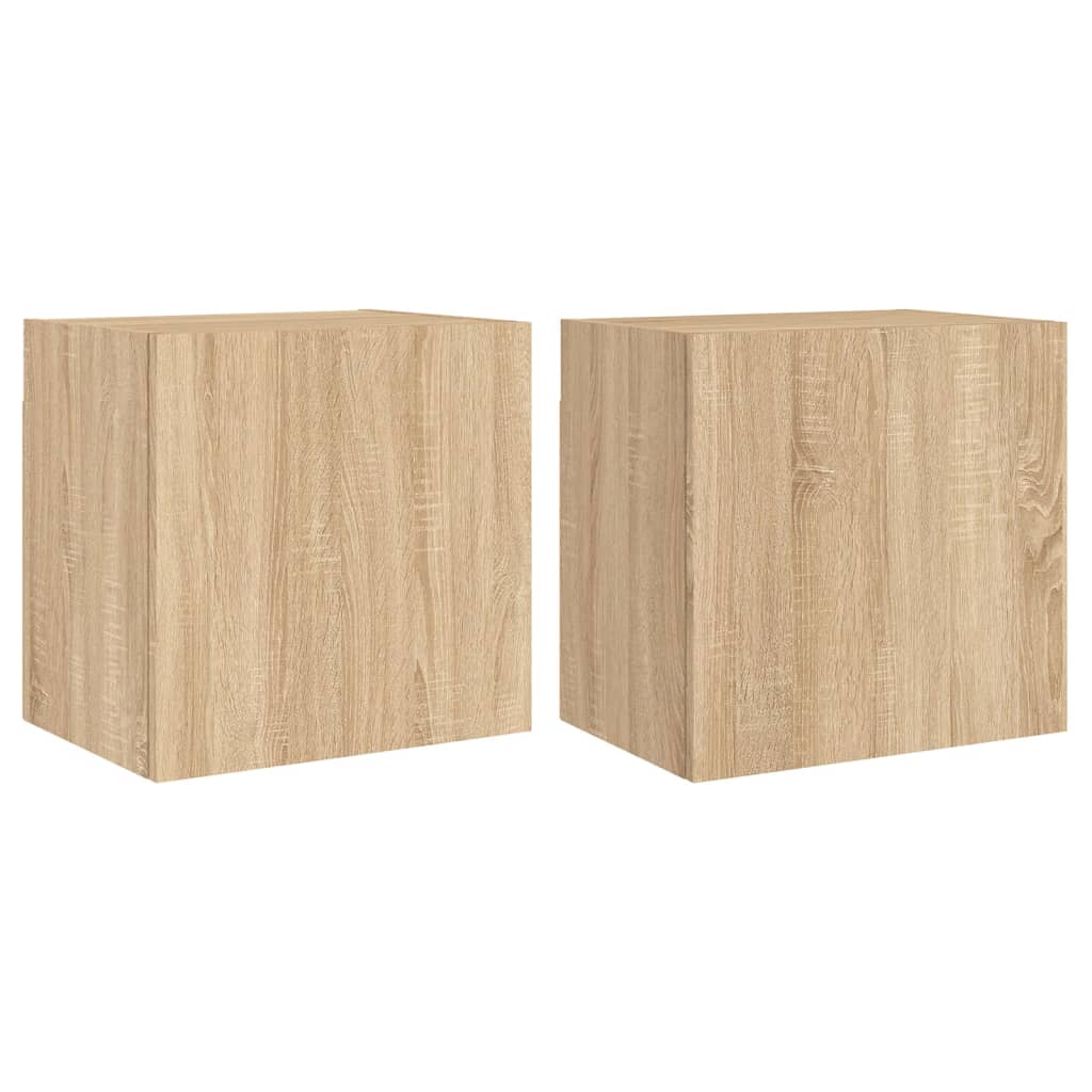 2 db sonoma tölgy szerelt fa fali TV-szekrény 40,5 x 30 x 40 cm 2