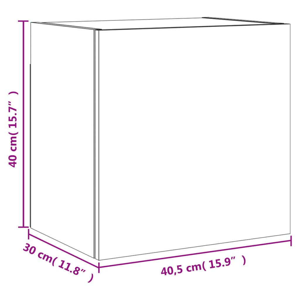2 db sonoma tölgy szerelt fa fali TV-szekrény 40,5 x 30 x 40 cm 15