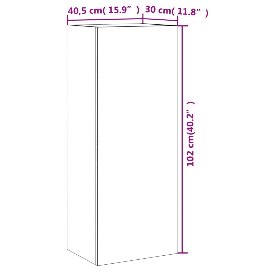 Betonszürke szerelt fa fali TV-szekrény 40,5 x 30 x 102 cm 14