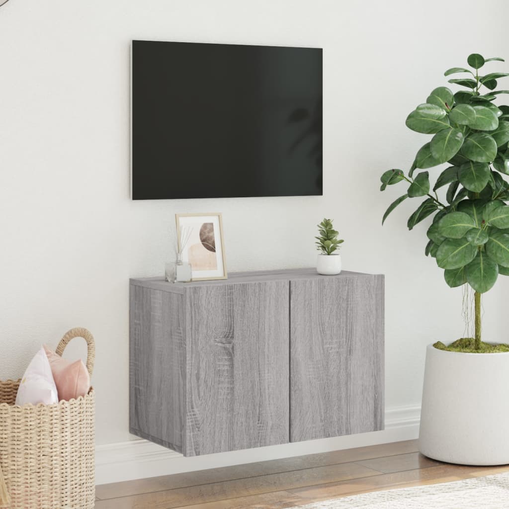 Szürke sonoma színű falra szerelhető TV-szekrény 60 x 30 x 41cm 3