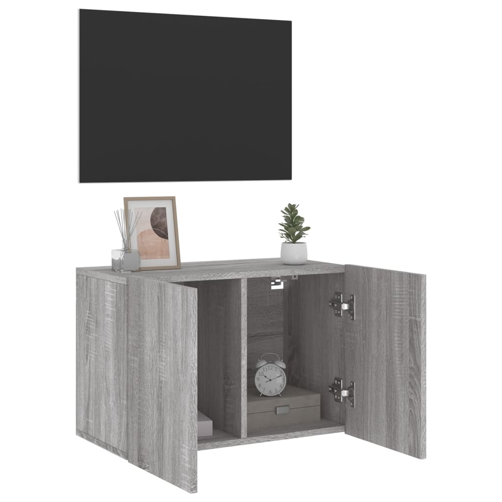 Szürke sonoma színű falra szerelhető TV-szekrény 60 x 30 x 41cm 4