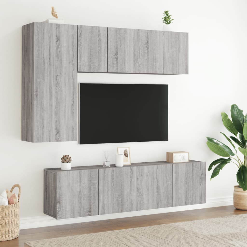 Szürke sonoma színű falra szerelhető TV-szekrény 60 x 30 x 41cm 11