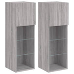 Szürke sonoma színű TV-szekrény LED-világítással 30,5x30x90 cm 2