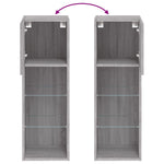 Szürke sonoma színű TV-szekrény LED-világítással 30,5x30x90 cm 12