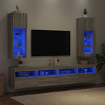 Szürke sonoma színű TV-szekrény LED-világítással 30,5x30x90 cm 4