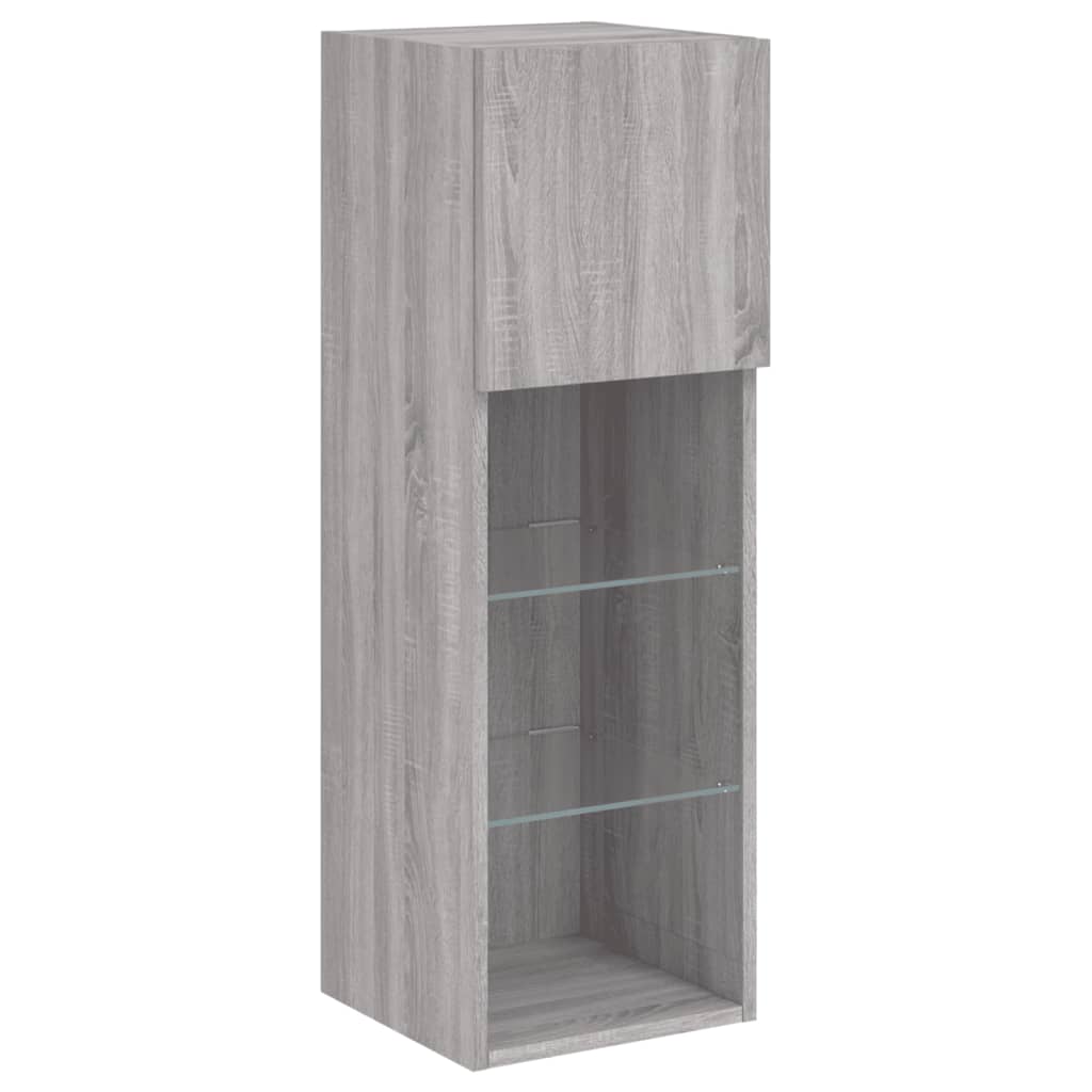 Szürke sonoma színű TV-szekrény LED-világítással 30,5x30x90 cm 7