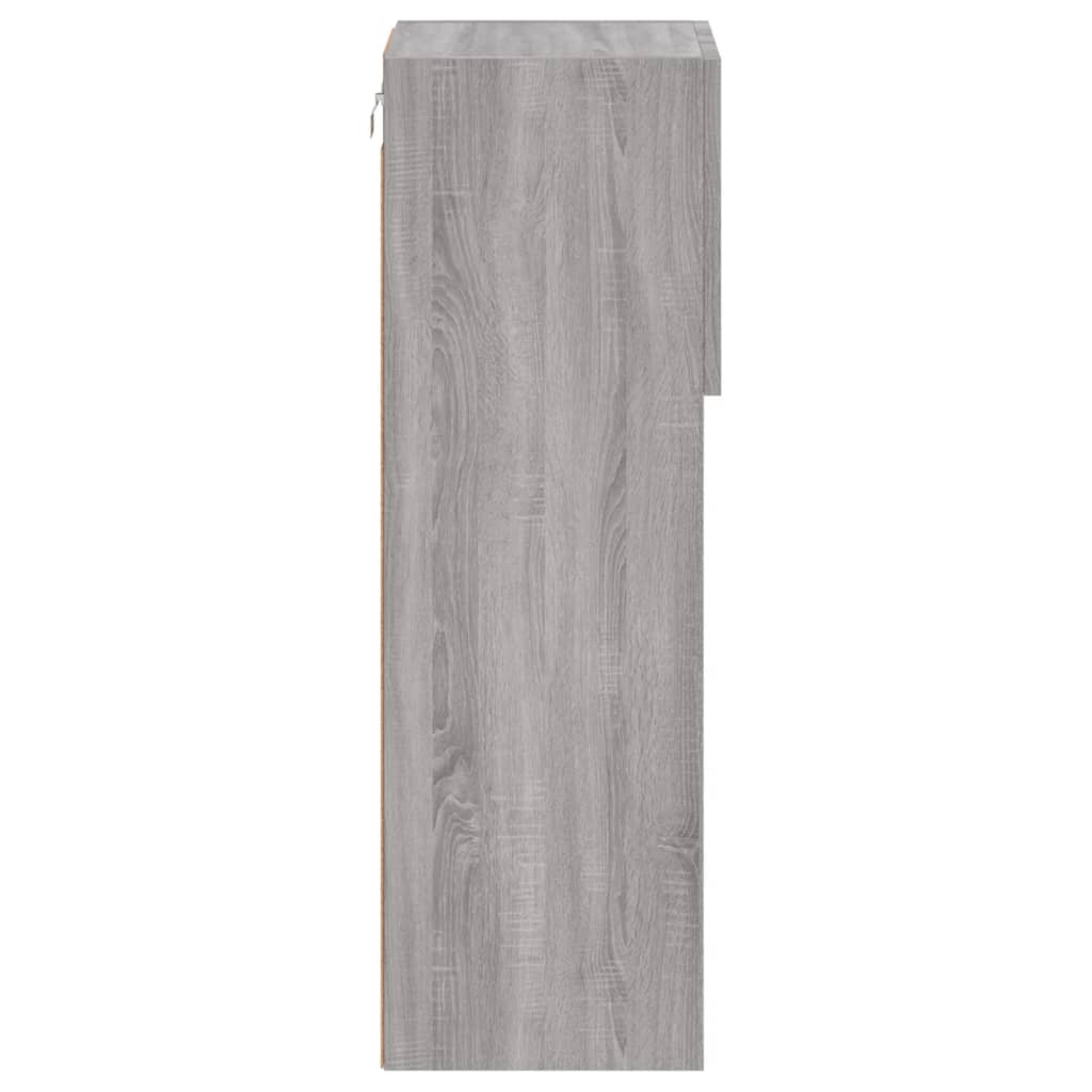 Szürke sonoma színű TV-szekrény LED-világítással 30,5x30x90 cm 10