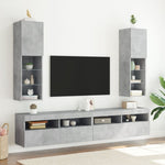 Betonszürke TV-szekrény LED-lámpákkal 30,5 x 30 x 102 cm 3
