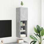 Betonszürke TV-szekrény LED-lámpákkal 30,5 x 30 x 102 cm 4