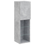 Betonszürke TV-szekrény LED-lámpákkal 30,5 x 30 x 102 cm 7