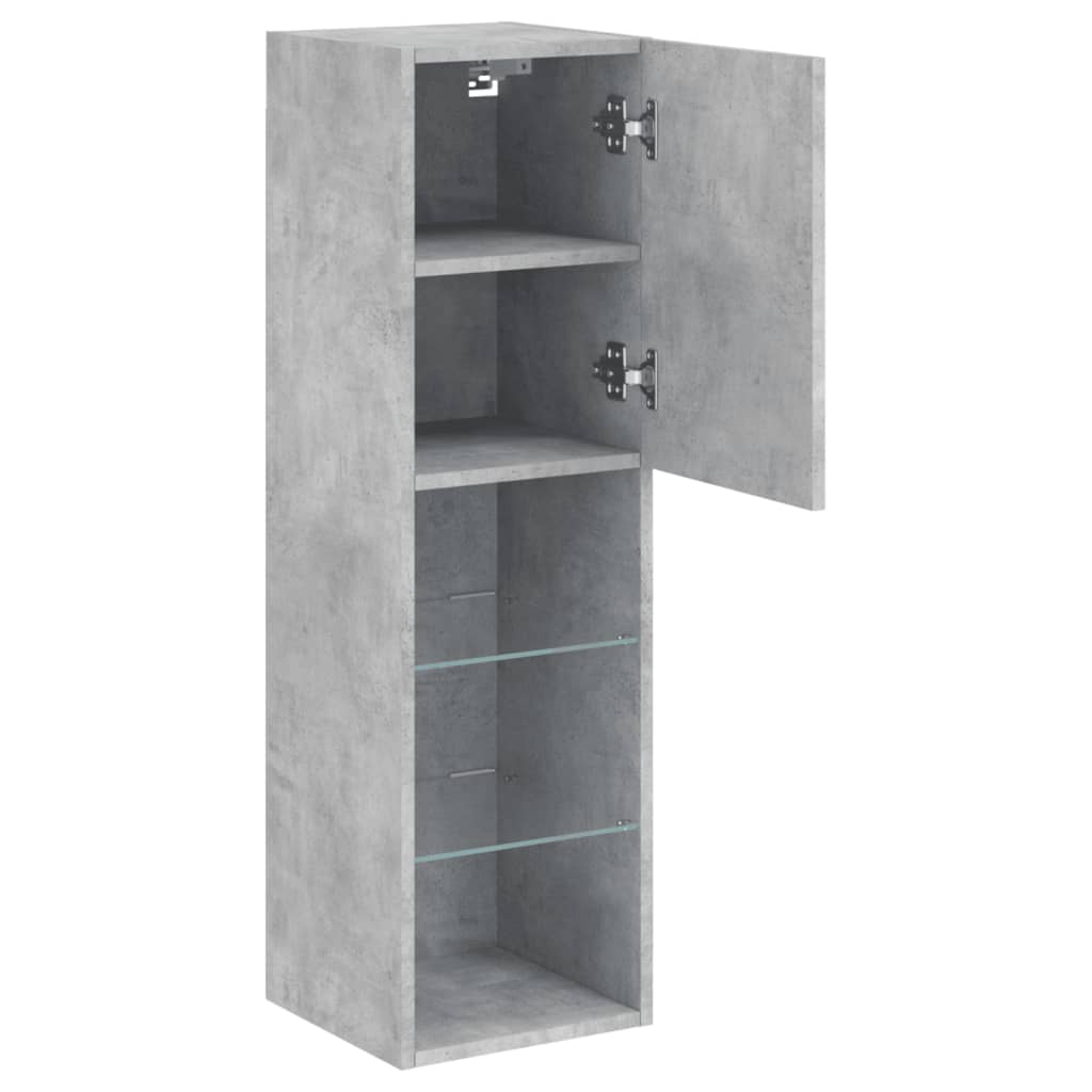 Betonszürke TV-szekrény LED-lámpákkal 30,5 x 30 x 102 cm 8