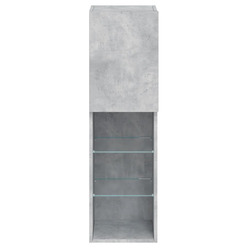 Betonszürke TV-szekrény LED-lámpákkal 30,5 x 30 x 102 cm 9