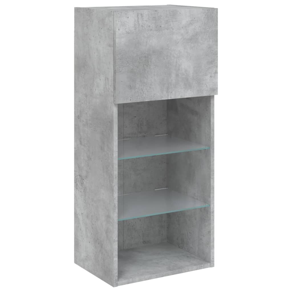 Betonszürke TV-szekrény LED lámpákkal 40,5x30x90 cm 6