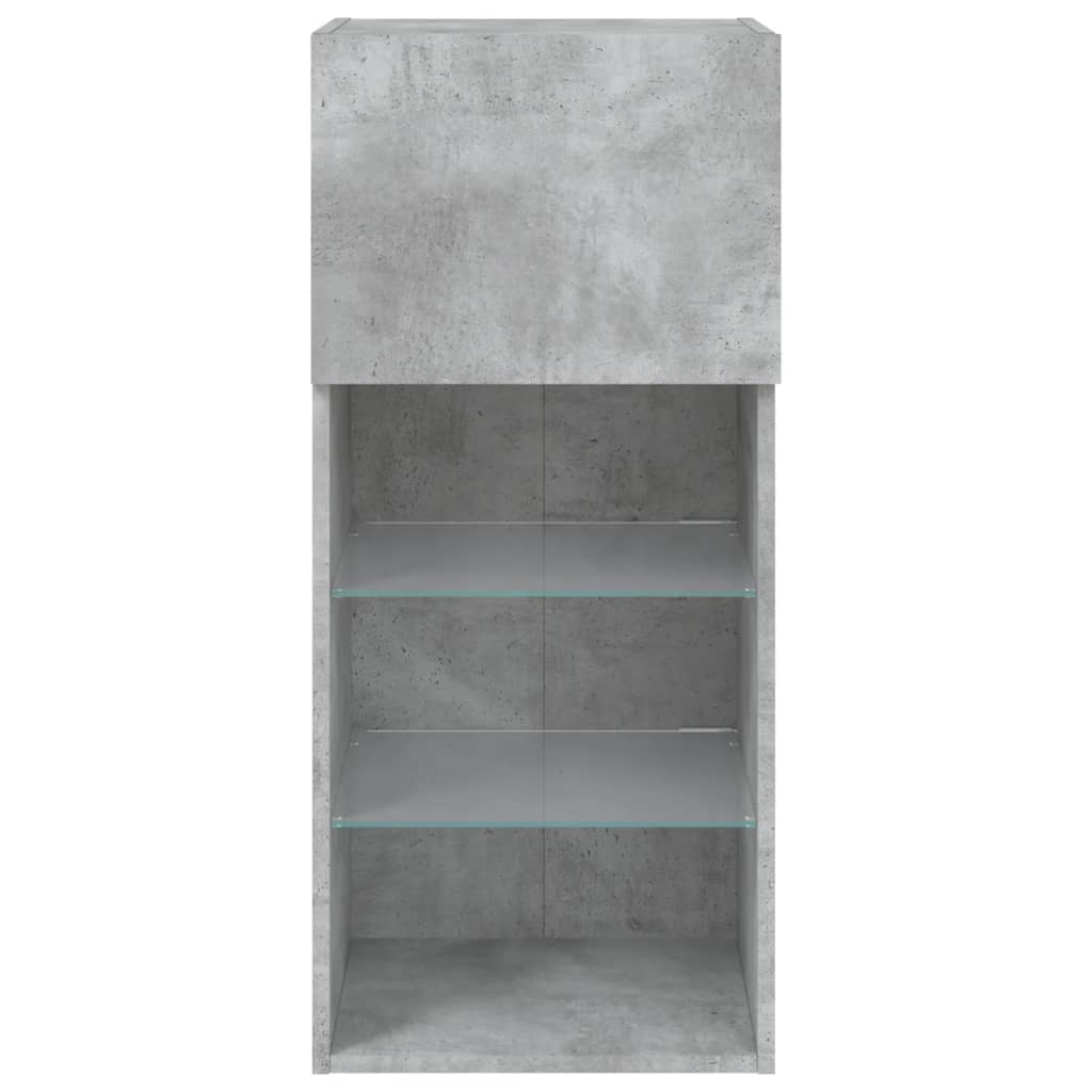 Betonszürke TV-szekrény LED lámpákkal 40,5x30x90 cm 7