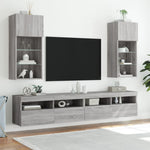 2 db szürke sonoma színű TV-szekrény LED-ekkel 40,5x30x90 cm 3