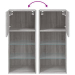 2 db szürke sonoma színű TV-szekrény LED-ekkel 40,5x30x90 cm 12