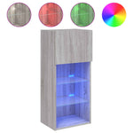 2 db szürke sonoma színű TV-szekrény LED-ekkel 40,5x30x90 cm 6