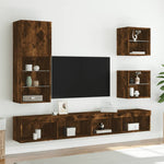 Füstös tölgy színű TV-szekrény LED lámpákkal 40,5 x 30 x 102 cm 3
