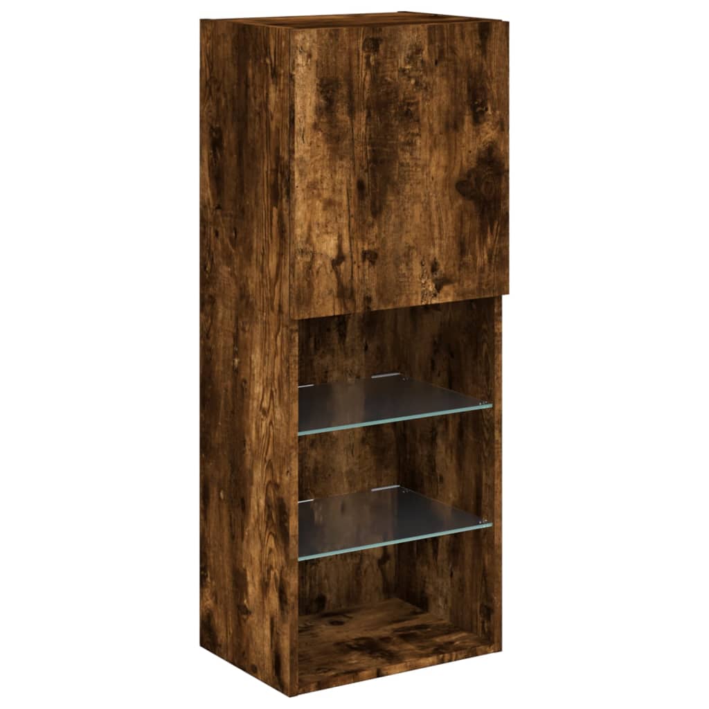 Füstös tölgy színű TV-szekrény LED lámpákkal 40,5 x 30 x 102 cm 7
