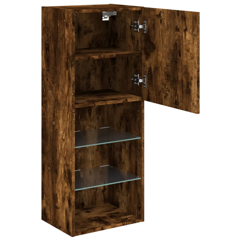 Füstös tölgy színű TV-szekrény LED lámpákkal 40,5 x 30 x 102 cm 8