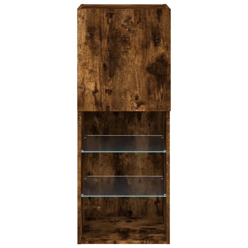 Füstös tölgy színű TV-szekrény LED lámpákkal 40,5 x 30 x 102 cm 9