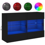 Fekete fali TV-szekrény LED-világítással 98,5x30x60,5 cm 2