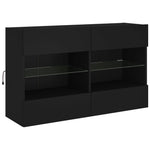Fekete fali TV-szekrény LED-világítással 98,5x30x60,5 cm 3