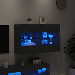 Fekete fali TV-szekrény LED-világítással 98,5x30x60,5 cm 4